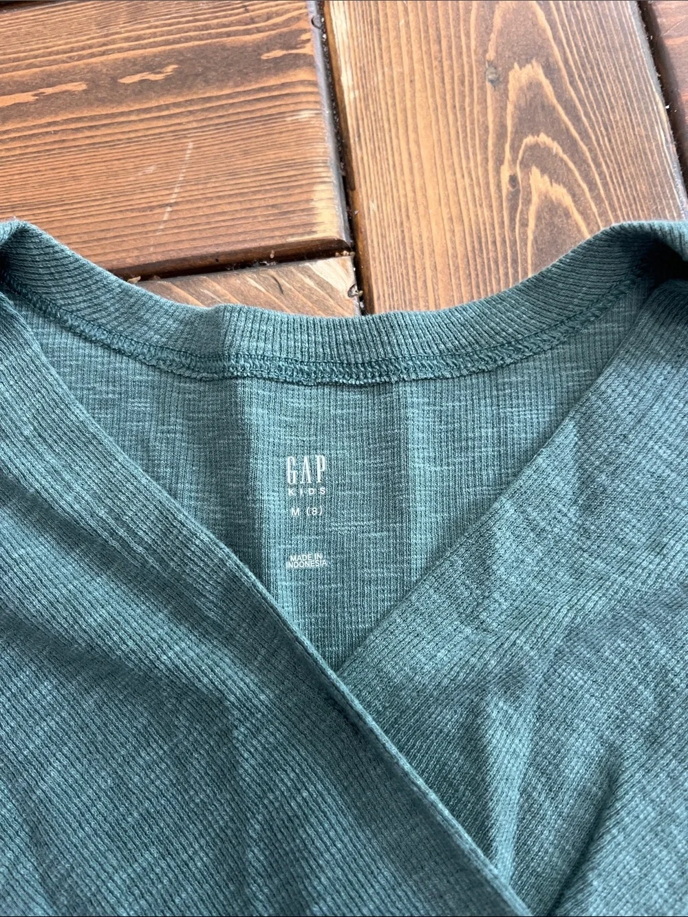 GAP Dark Teal Ruffle Sleeve Wrap Crop Top